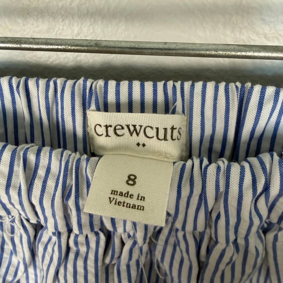 Crewcuts Seersucker Elastic Waist Pull On Skirt Blue White Stripe Girls Size 8 - Picture 3 of 5